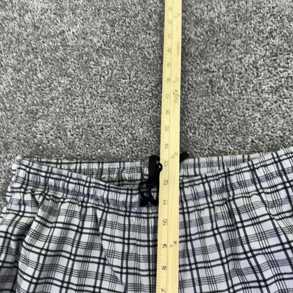 Nautica Pajama Pants Mens Medium Gray Plaid Flannel Drawstring Sleep Lounge